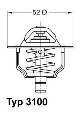 Thermostat, coolant BorgWarner (Wahler) 3100.88D