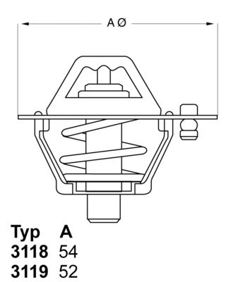 Thermostat, coolant BorgWarner (Wahler) 3119.88