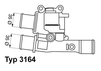 Thermostat, coolant BorgWarner (Wahler) 3164.88