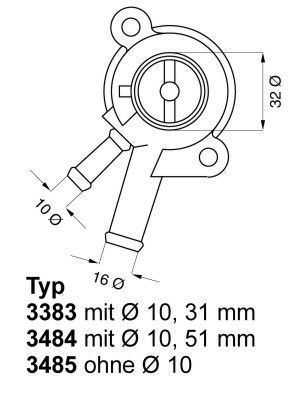 Thermostat, coolant BorgWarner (Wahler) 3485.87D