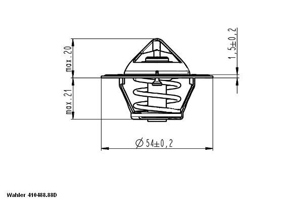 BorgWarner (Wahler) 410488.88D Thermostat, coolant