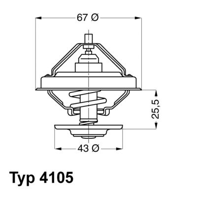 Thermostat, coolant BorgWarner (Wahler) 4105.71D