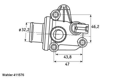 Thermostat, coolant BorgWarner (Wahler) 411576.87D