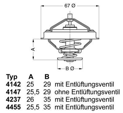 Thermostat, coolant BorgWarner (Wahler) 4147.80D