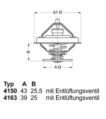 Thermostat, coolant BorgWarner (Wahler) 4150.71D50