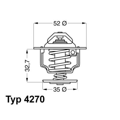 Thermostat, coolant BorgWarner (Wahler) 4270.88D