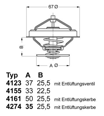 Thermostat, coolant BorgWarner (Wahler) 4274.87D