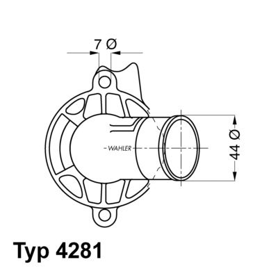 Thermostat, coolant BorgWarner (Wahler) 4281.87D