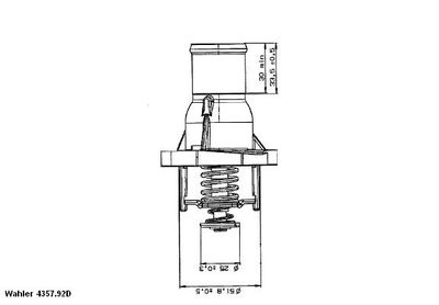 Thermostat, coolant BorgWarner (Wahler) 4357.92D