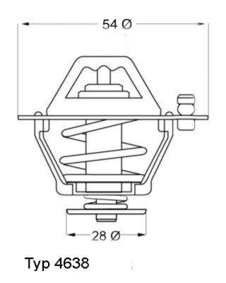 Thermostat, coolant BorgWarner (Wahler) 4638.82D