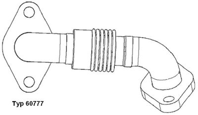 Pipe, EGR valve BorgWarner (Wahler) 60777D