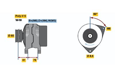 Alternator BOSCH 0 986 036 701