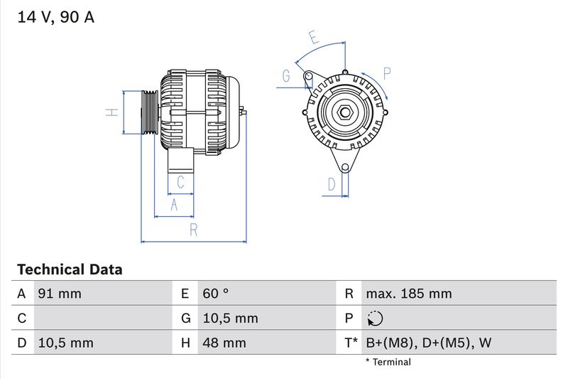 BOSCH 0 986 038 160 Alternator