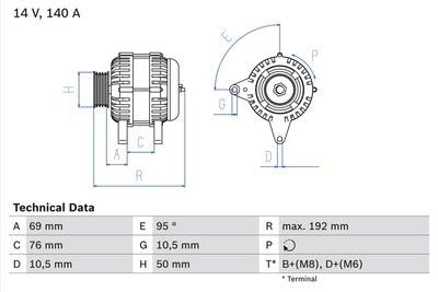 Alternator BOSCH 0 986 039 000