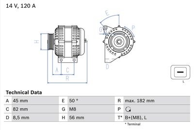 Alternator BOSCH 0 986 041 150