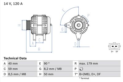 Alternator BOSCH 0 986 041 300