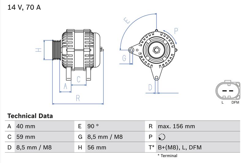 BOSCH 0 986 041 480 Alternator