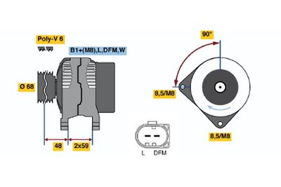 Alternator BOSCH 0 986 041 900