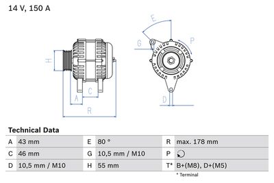 Alternator BOSCH 0 986 041 930