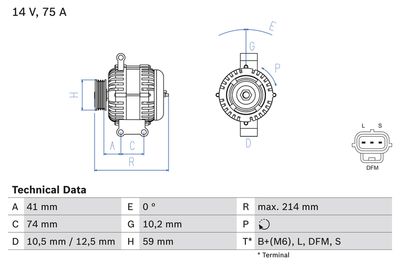 Alternator BOSCH 0 986 042 650