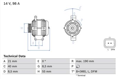 Alternator BOSCH 0 986 042 770