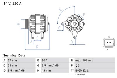 Alternator BOSCH 0 986 045 101