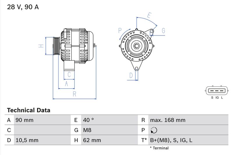 BOSCH 0 986 045 170 Alternator