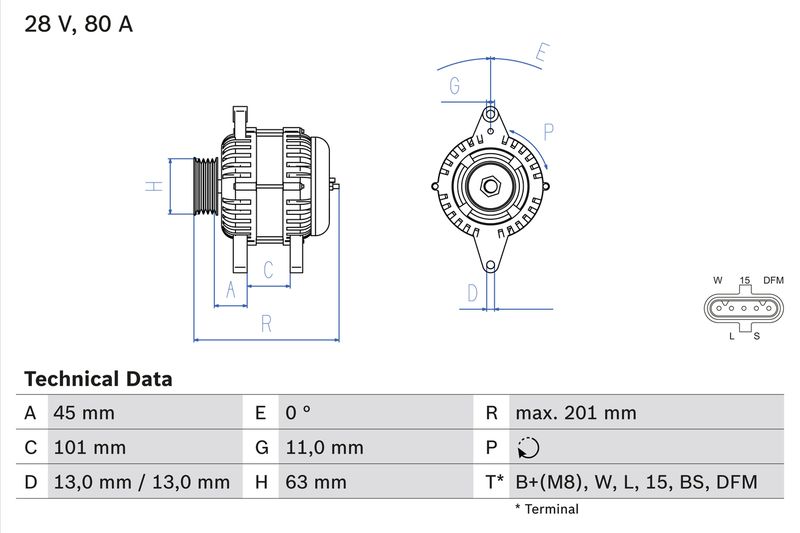 BOSCH 0 986 046 290 Alternator