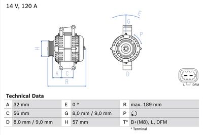 Alternator BOSCH 0 986 048 070