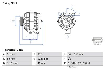 Alternator BOSCH 0 986 049 121