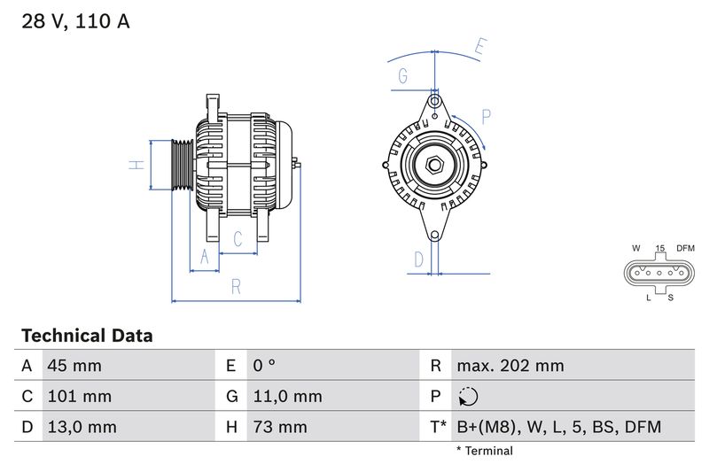 BOSCH 0 986 049 350 Alternator