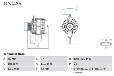 Alternator BOSCH 0 986 049 350