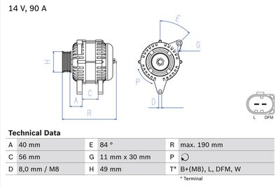 Alternator BOSCH 0 986 049 640