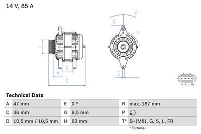 Alternator BOSCH 0 986 080 480