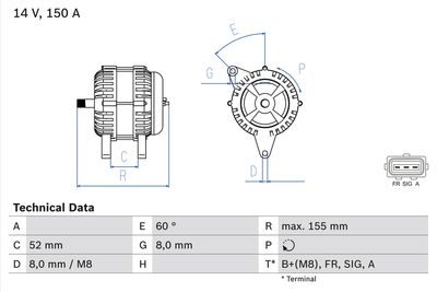 Alternator BOSCH 0 986 081 140