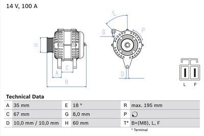 Alternator BOSCH 0 986 081 150