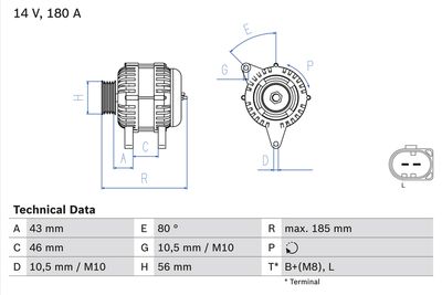 Alternator BOSCH 0 986 081 390