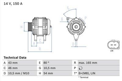 Alternator BOSCH 0 986 081 400