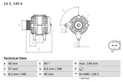 Alternator BOSCH 0 986 083 130