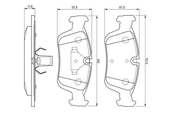 BOSCH 0 986 424 483 Brake Pad Set, disc brake