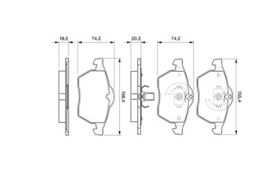 Brake Pad Set, disc brake BOSCH 0 986 424 676