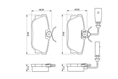 Brake Pad Set, disc brake BOSCH 0 986 424 748