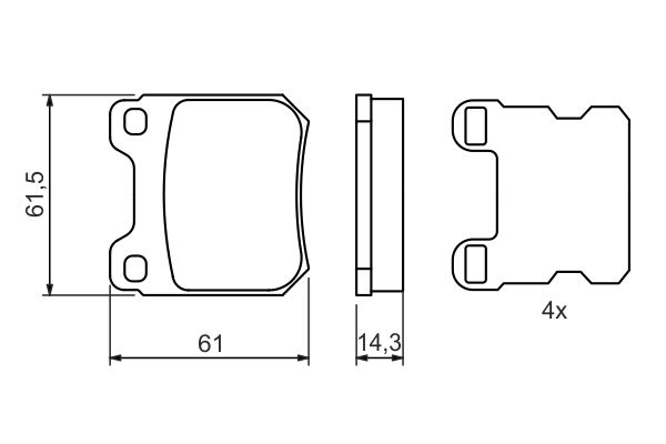 BOSCH 0 986 494 523 Brake Pad Set, disc brake