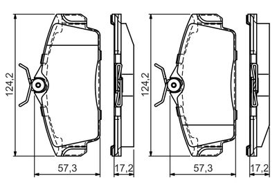 Brake Pad Set, disc brake BOSCH 0 986 495 070