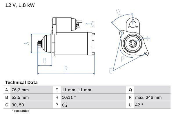 BOSCH 0 986 016 980 Starter