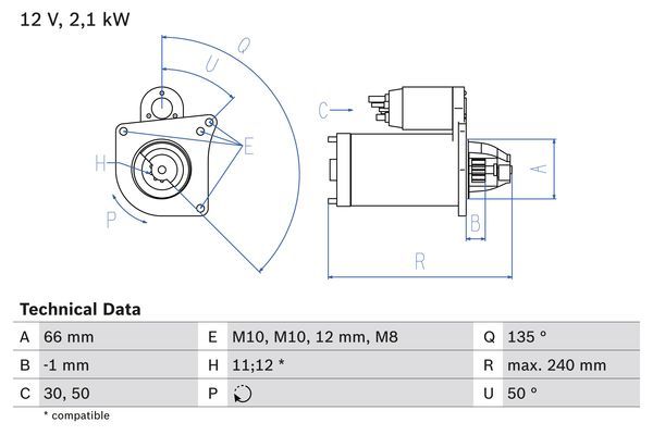 BOSCH 0 986 020 131 Starter