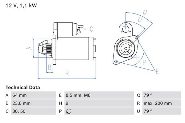 BOSCH 0 986 021 240 Starter