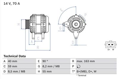 Alternator BOSCH 0 986 038 390