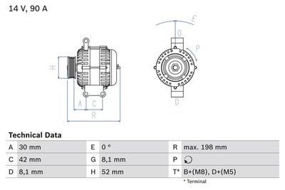 Alternator BOSCH 0 986 041 800