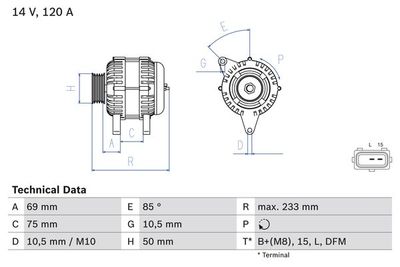 Alternator BOSCH 0 986 041 810